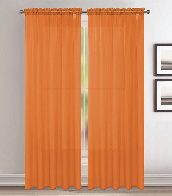 Solid Voile Rod Pocket Sheer Curtains for Bedroom Drapes Set of 2 54" Curtains for Bedroom Panels Window Treatment Home Decor 54"