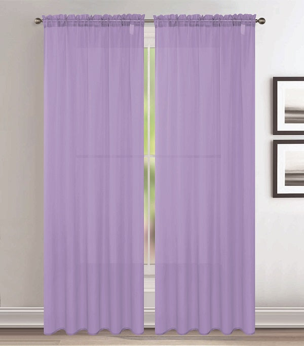 Solid Voile Rod Pocket Sheer Curtains for Bedroom Drapes Set of 2 90" Curtains for Bedroom Panels Window Treatment Home Decor 90"
